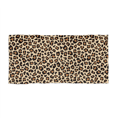 Leopard Print Beach Towel – Tropical Safari Pattern